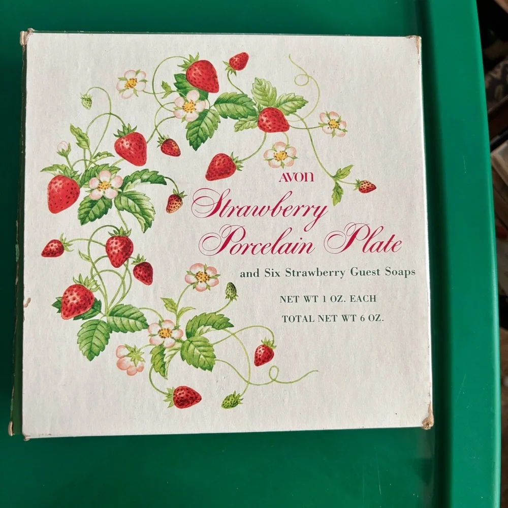 Vintage Avon Fine Porcelain with Strawberries and Gold Trim